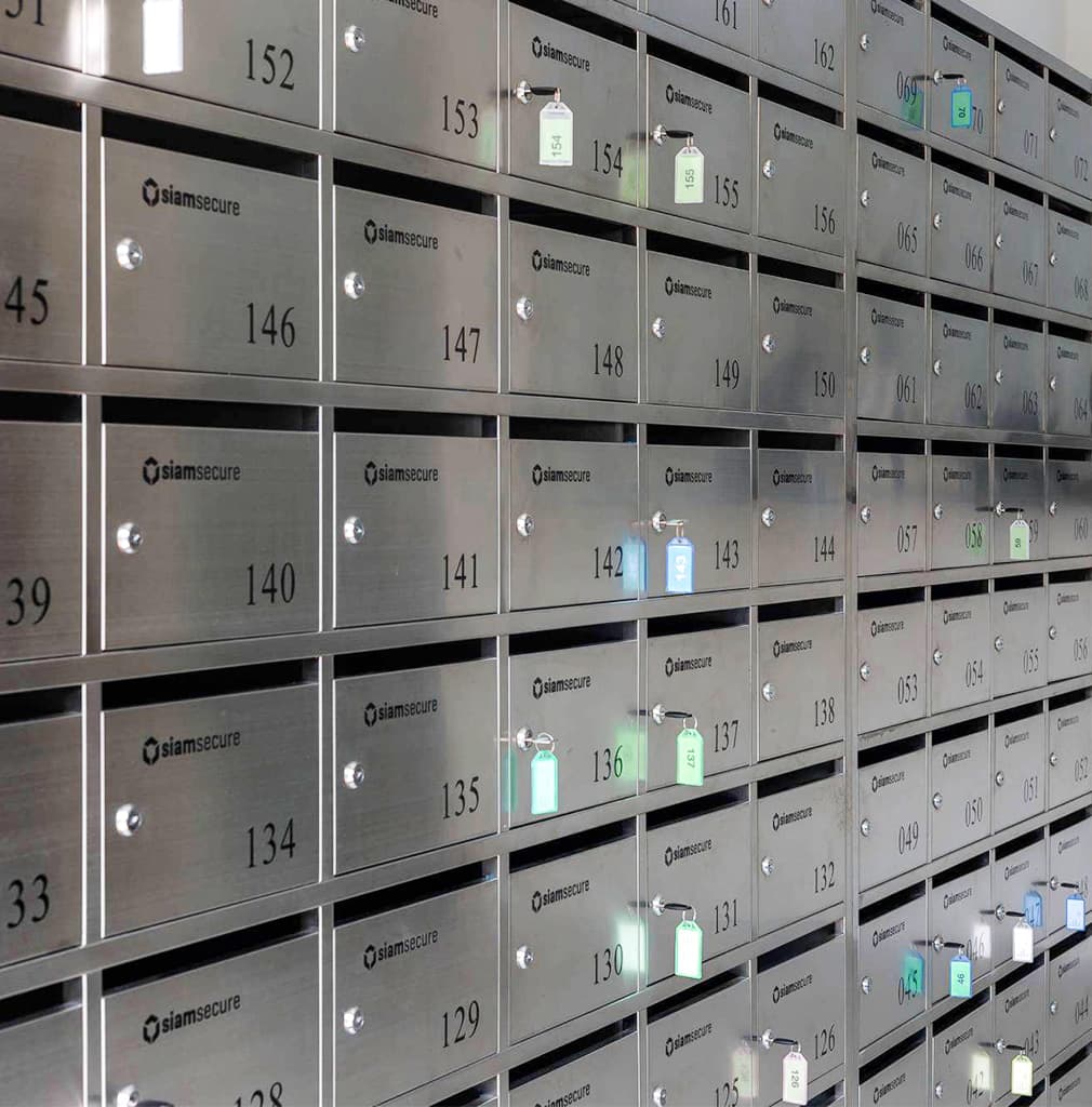 Private mailboxes at Siam Secure in Pattaya